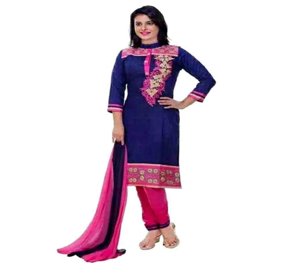 Unstich Block Printed Cotton Three-Piece