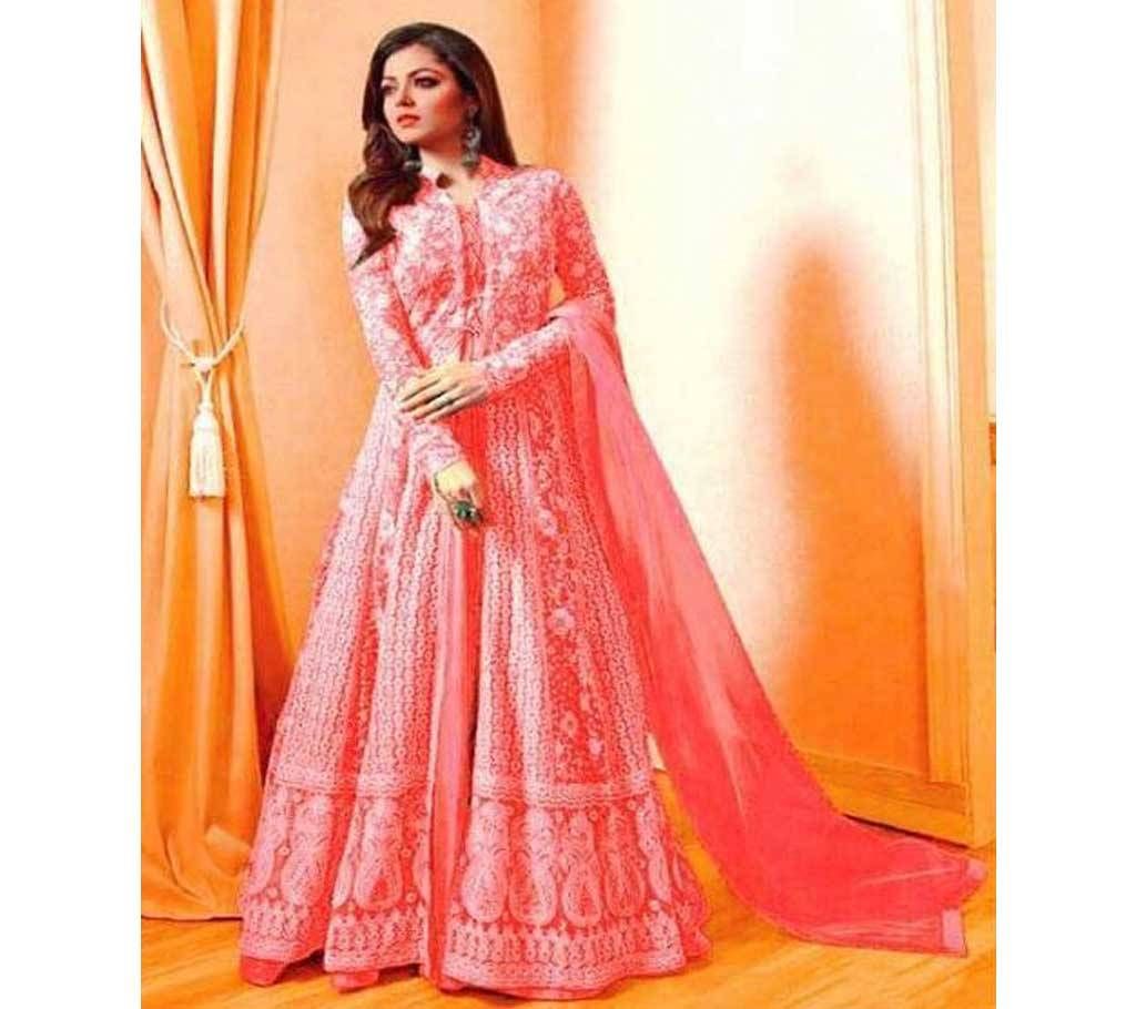Unstitched Blue & White Salwar Kameez For Women copy