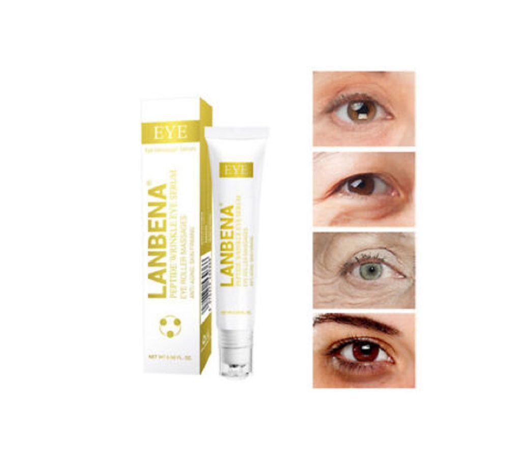 LANBENA PEPTIDE WRINKLE EYE SERUM ANTI-PUFFINESS FINE LINES DARK CIRCLE ANTI-AGING MOISTURIZING EYE PATCHES EYE CARE BEAUTY