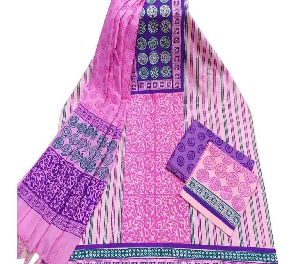 Unstitched Block Printed Cotton Salwar kameez fs-22