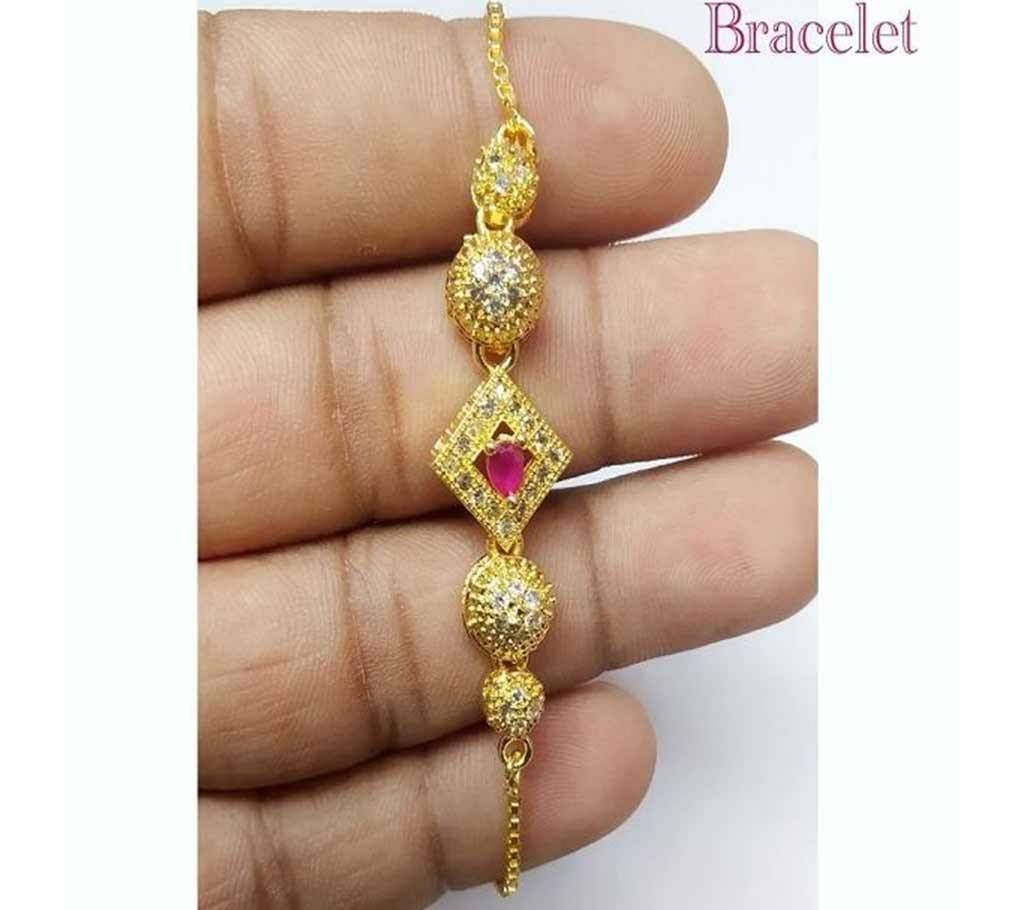 Womens Gold Plated Bracelet with Stone  155  RPB