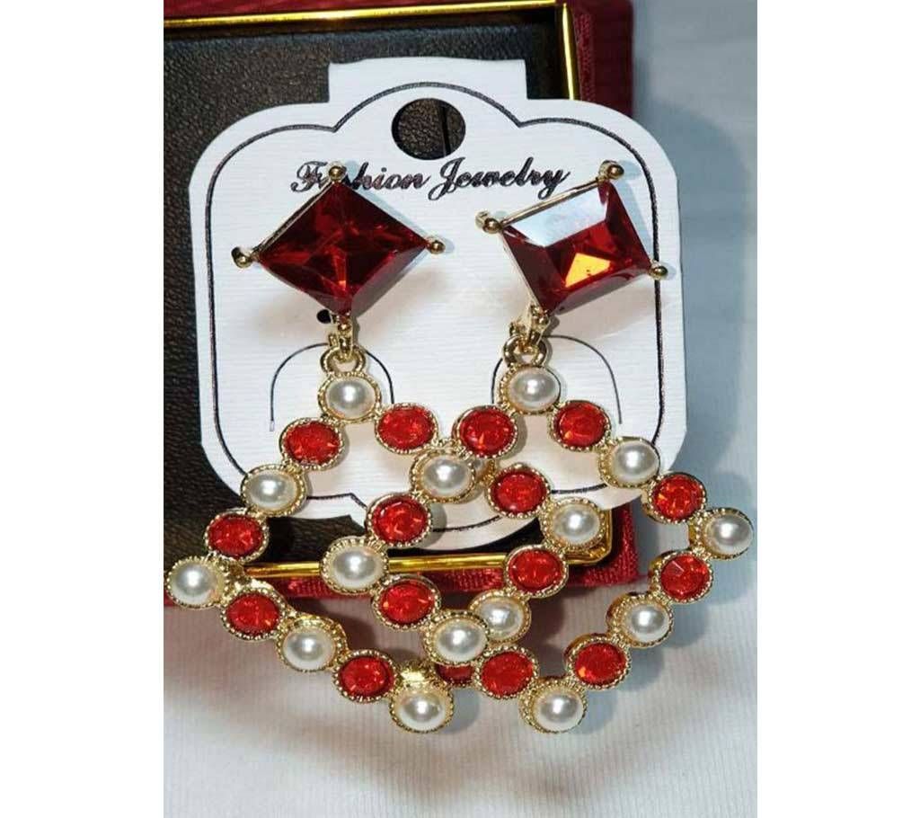 merun and pearl stone earings