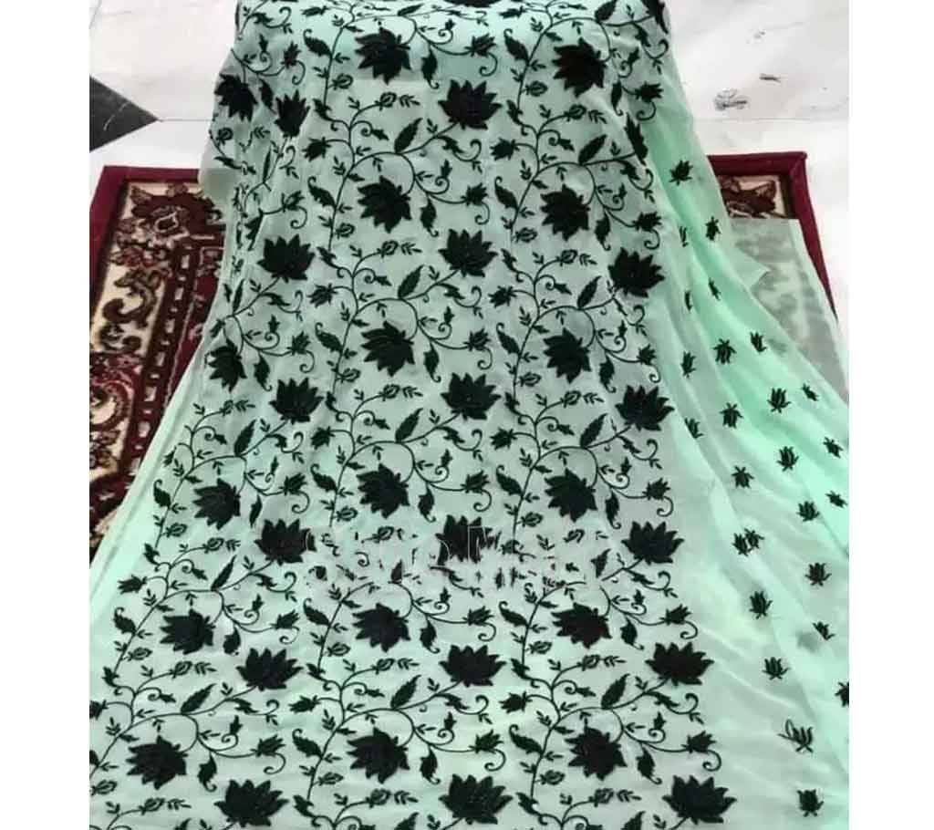 Unstitched embroidery work light paste Color kameez for Women (1 piece)