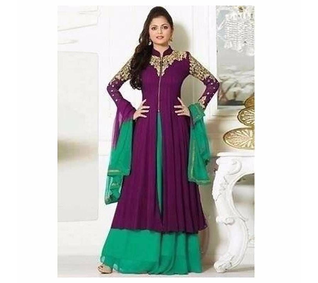 Embroidery work Georgette Un stitched three piece 