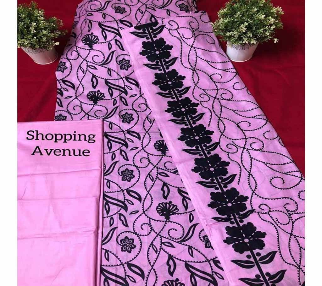 Unstitched Joypuri Dress Three Piece Purple 