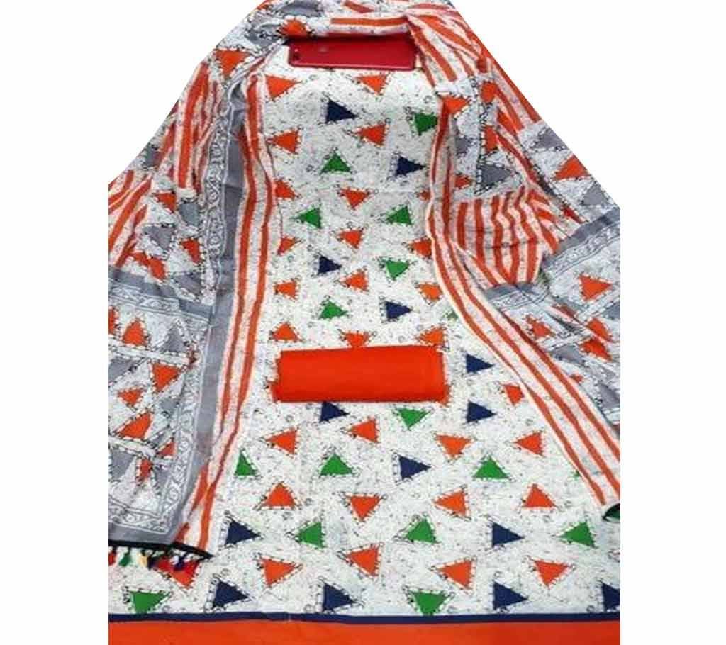 Unstitched Skin Printed Three Pice
