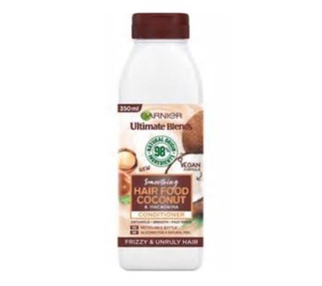 Garnier Ultimate Blends Repairing Hair Food Coconut & Macadamia Conditioner For Frizzy And Unruly Hair-350ml-Italy