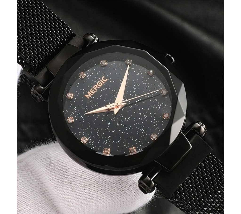 Magnet Watch For Women-Black 