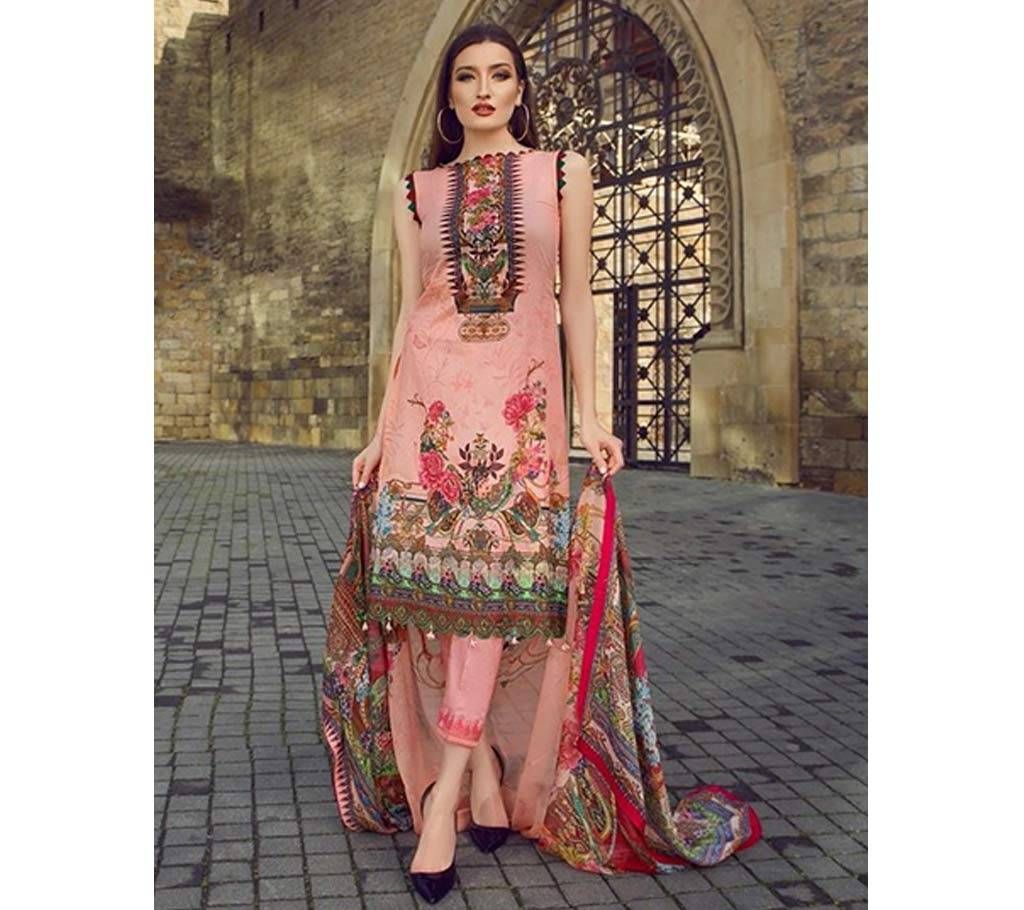 Unstitched Indian kashmiri amdrodary Design Three-Piece 09