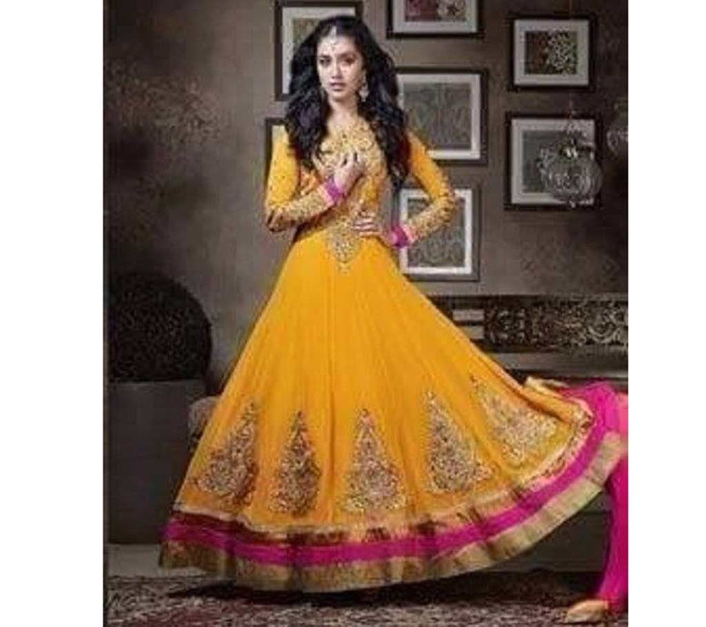 Semistitched Soft Georgette Embroidery Long Suit (Copy) 
