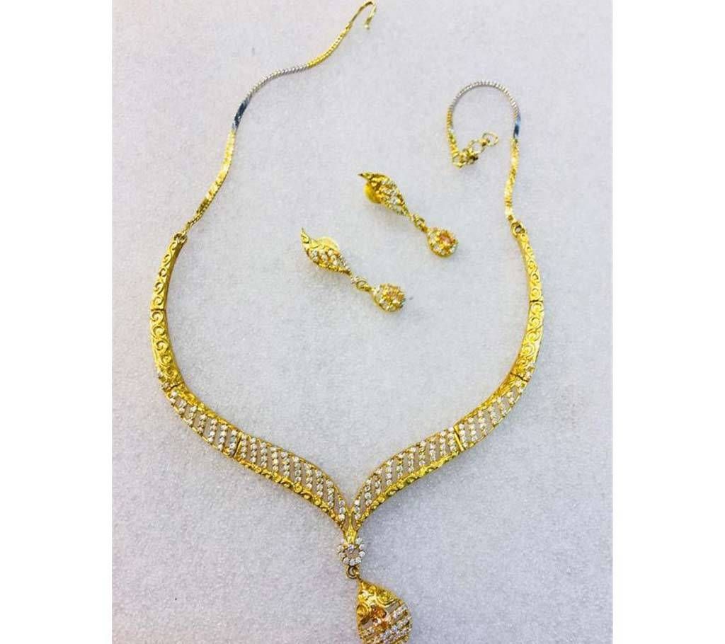 Indian Golden Color Necklace Set 