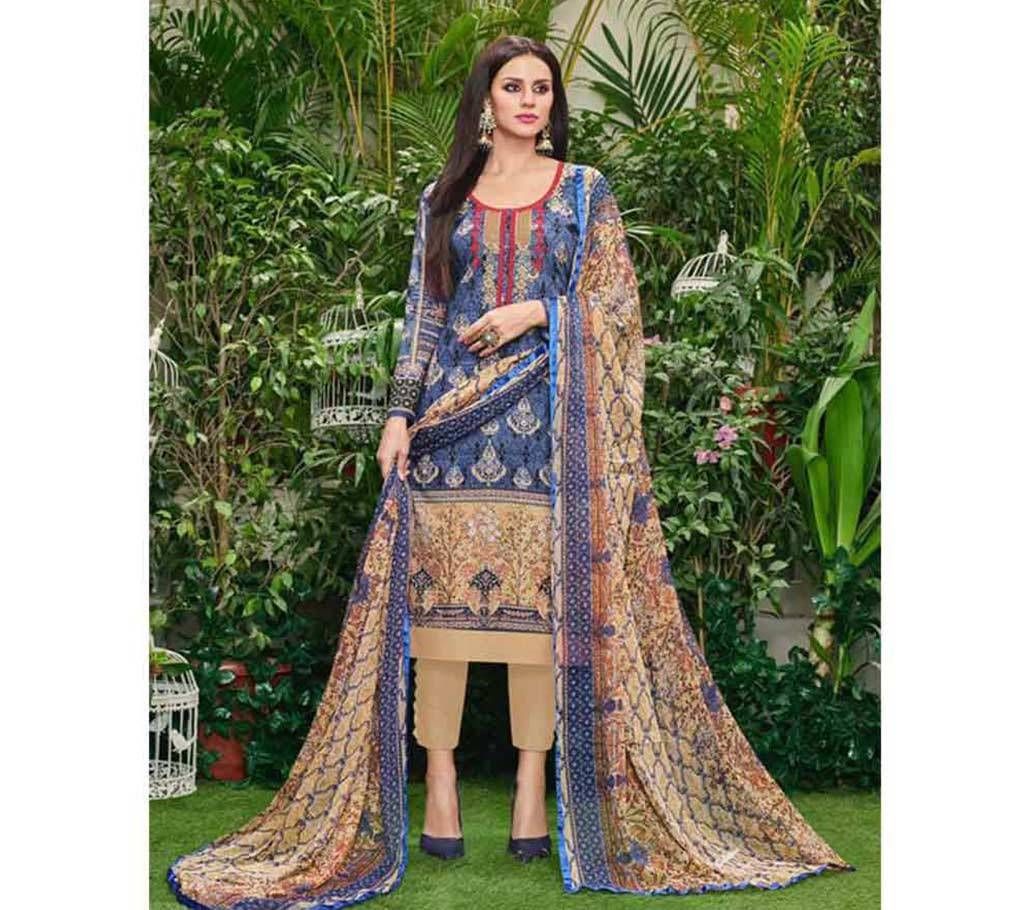 Original Indian Cotton Embroidery Unstitched  Three Piece