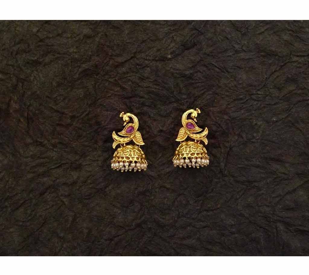 PEACOCK DANCING STYLE JHUMKI EARRINGS (by Pink Point - ER-5161-43)