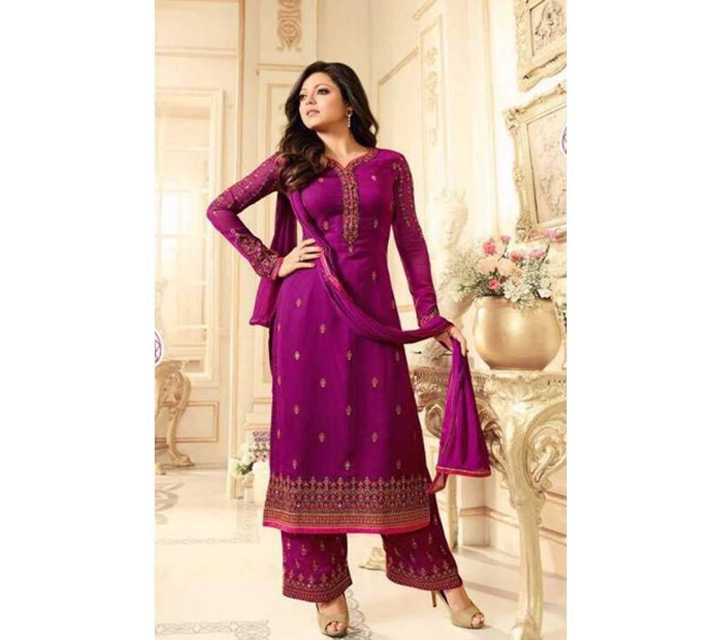 Un-stitched Georgette Embroidery Palazzo Salwar Kameez (COPY)