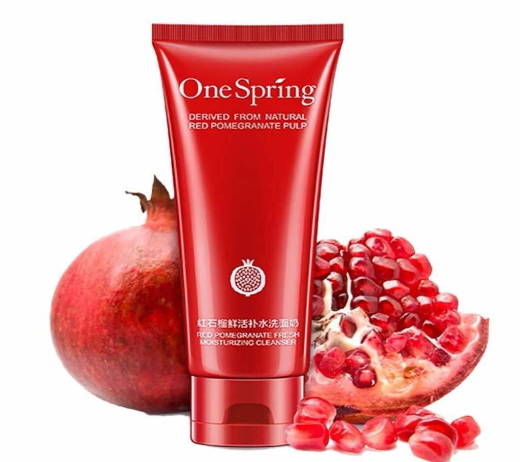 One Spring Red pomegranate Fresh Moisturizing & Oil Control Facial Cleanser 100g - CHINA