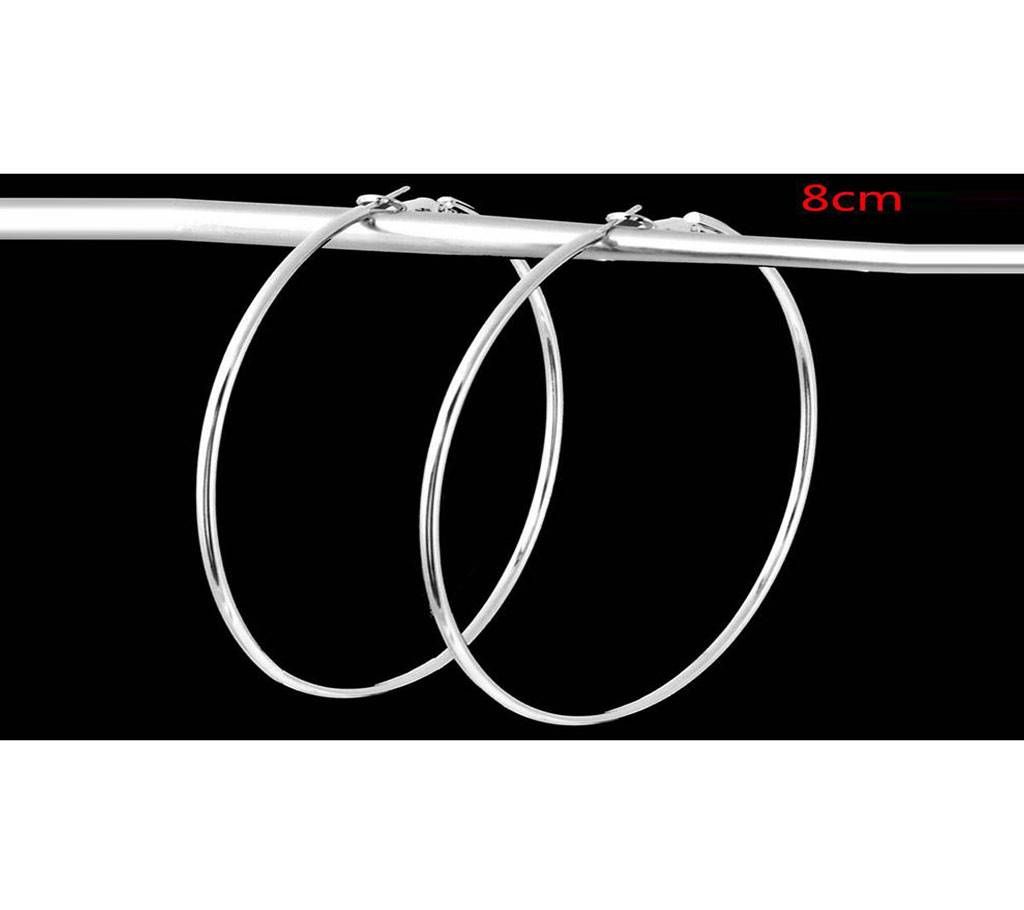 Silver round earring