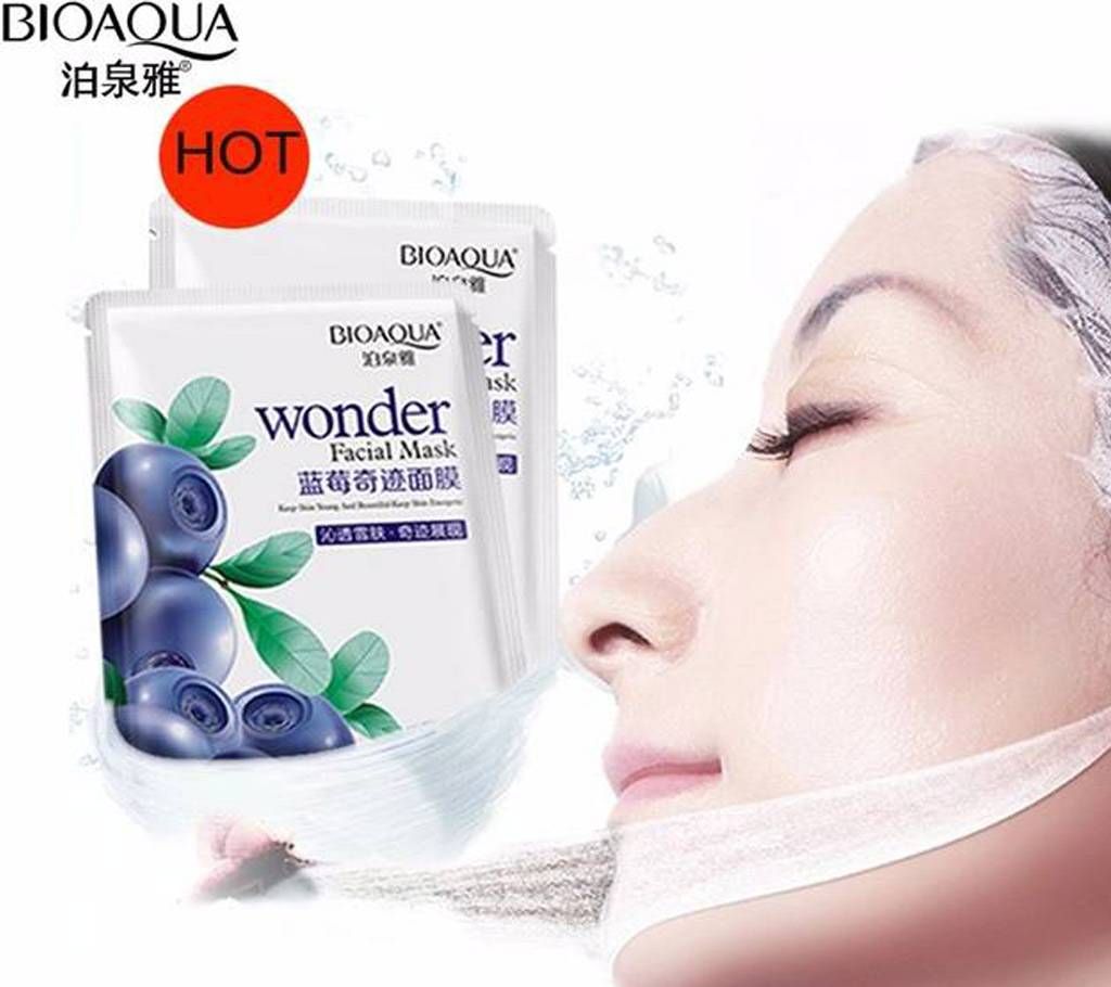 BIOAQUA Wonder Blueberry Whitening Moisturizing Facial Mask Face Skin Care HOT, 30 gm, China