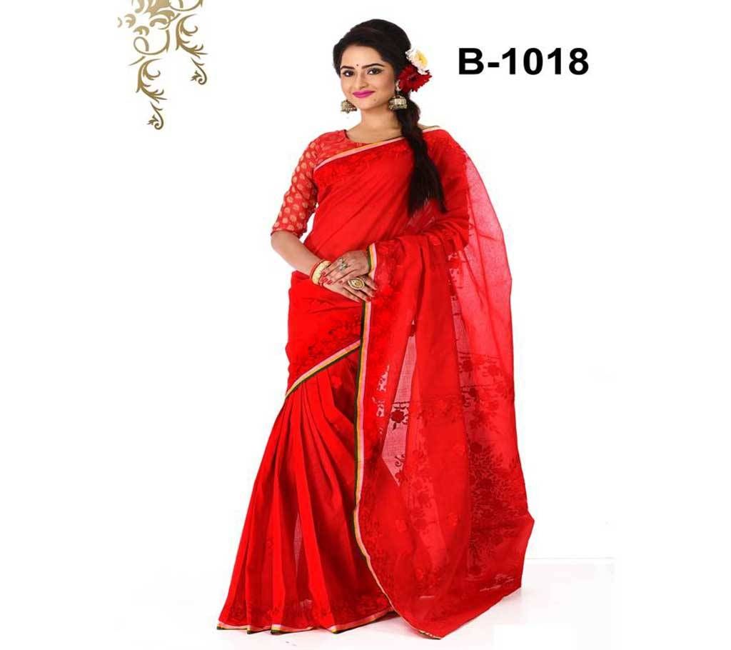 Pure Cotton With Hand Embroidery Saree