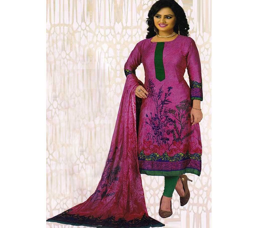 Unstitched  Printed Santoon Cotton Salwar Kameez - Copy