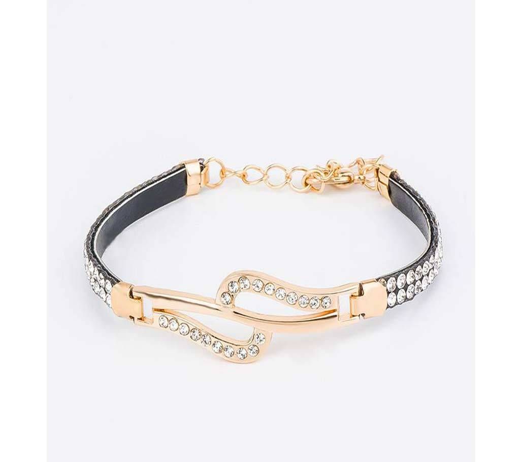 Gold color chain link cubic zircon crystal Bracelet for Ladies 