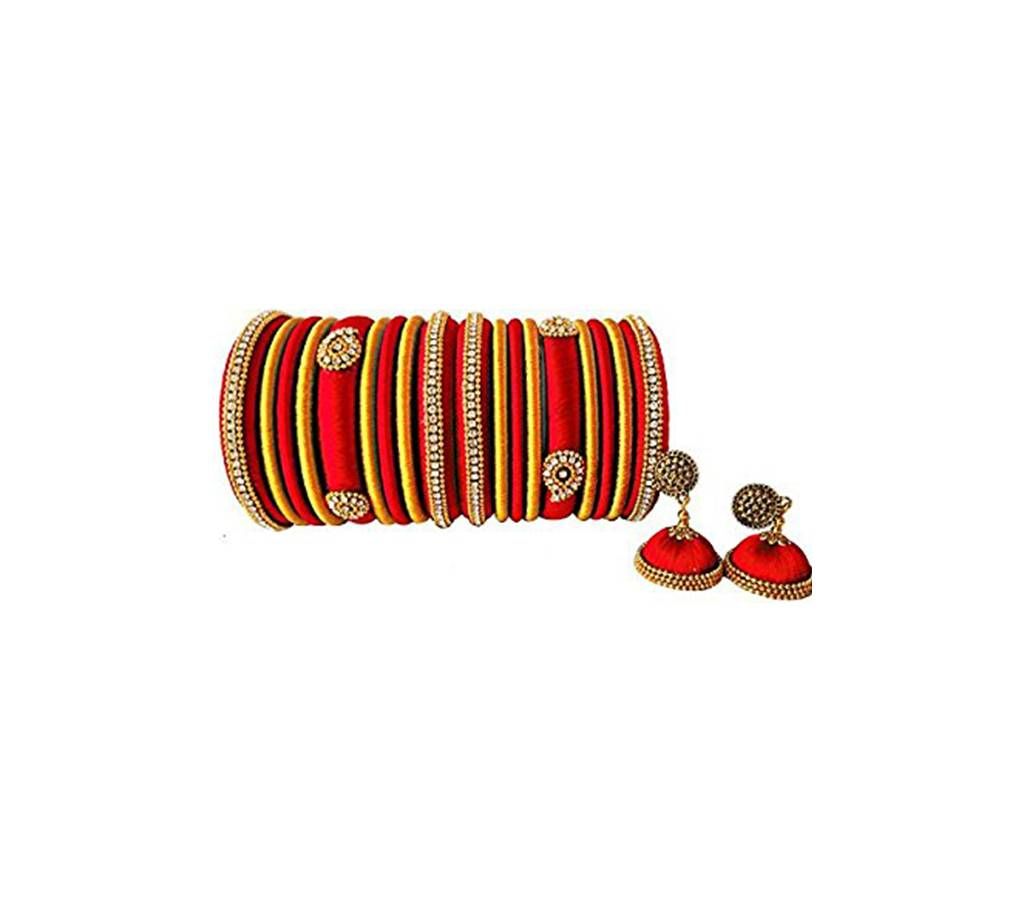 Threaded Churi (18 Pieces) and Ear Ring (1 Pair)