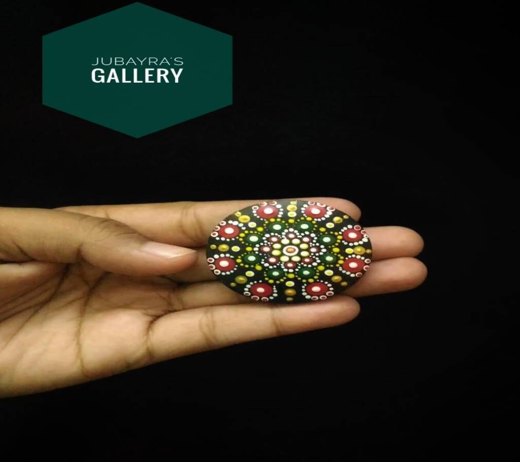 Mandala work on wooden base ring