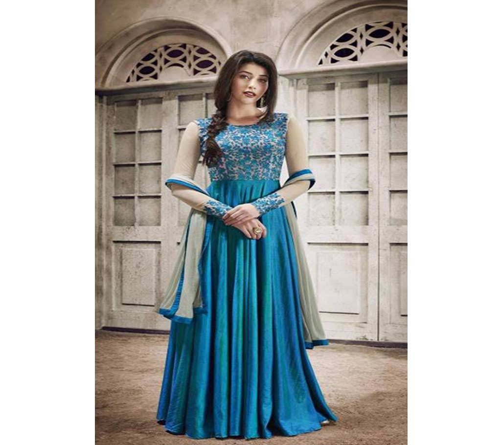 Semi Stitched Embroidery Soft Georgette Anarkoli Copy