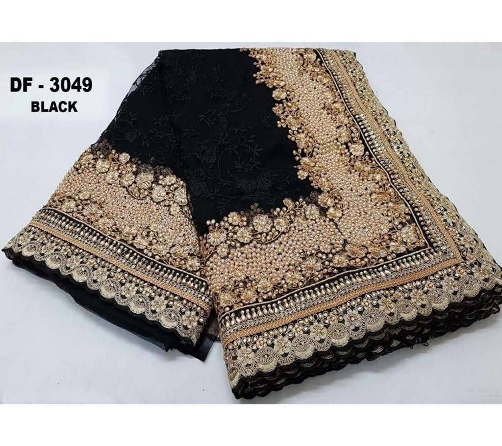 SABYASACHI heavy Lace Border saree Black