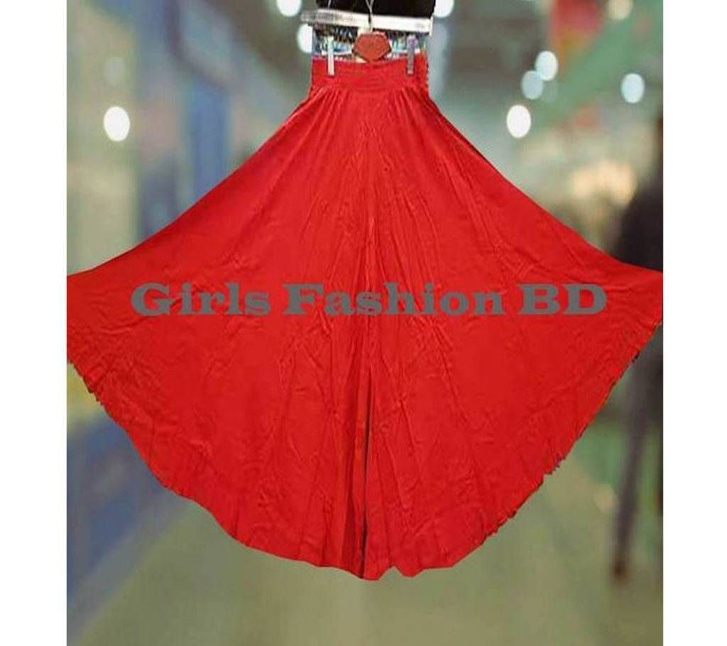 China Soft Linen Skirt Palazzo (Red)