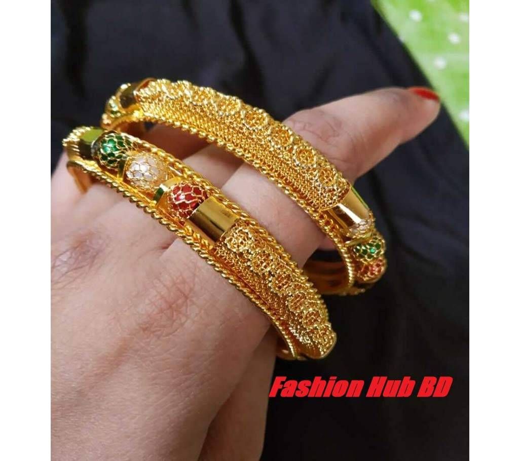 Jaipuri Imitation Churi Multicolor (Red-Green-Golden) Size-28 India