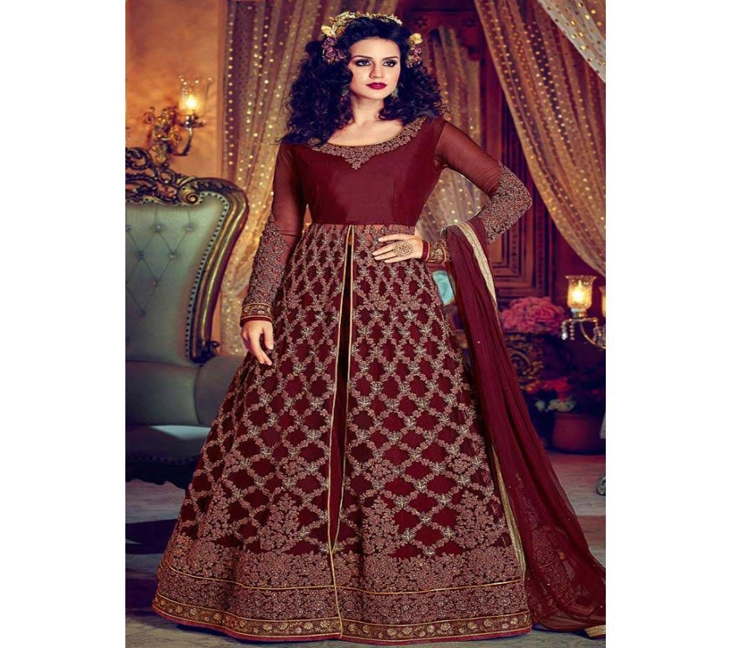 Semi Stitched Embroidery Georgette Party Gown - Copy