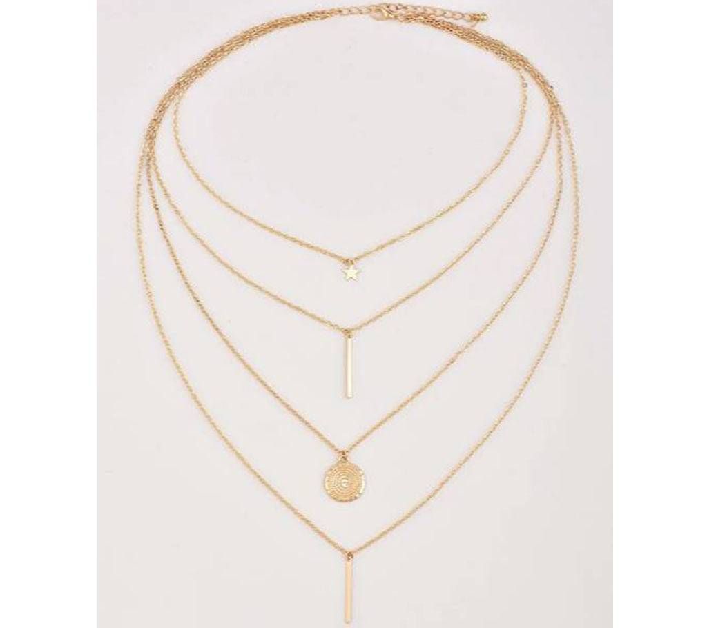 4 layer star Pendant Choker Necklace for women