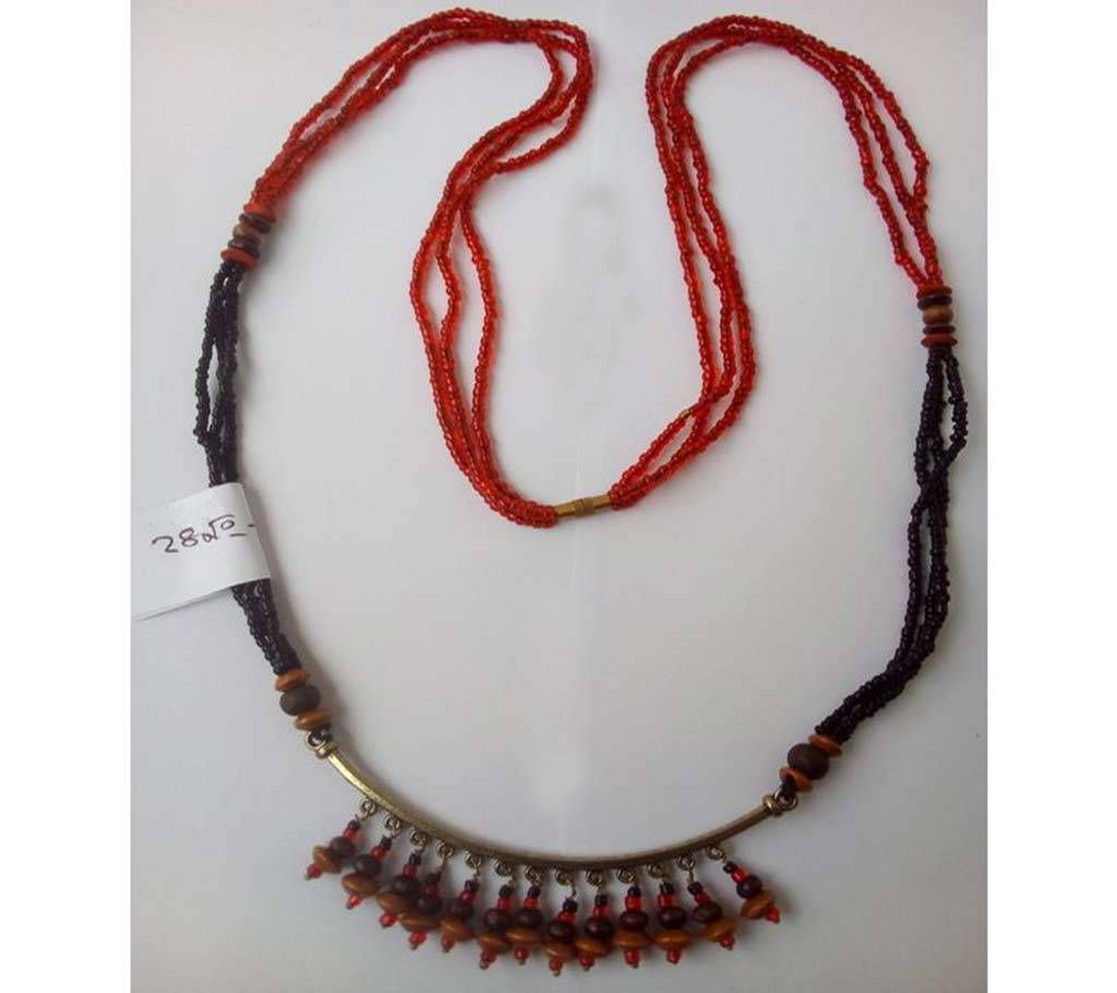 Red & Black color long  Necklace