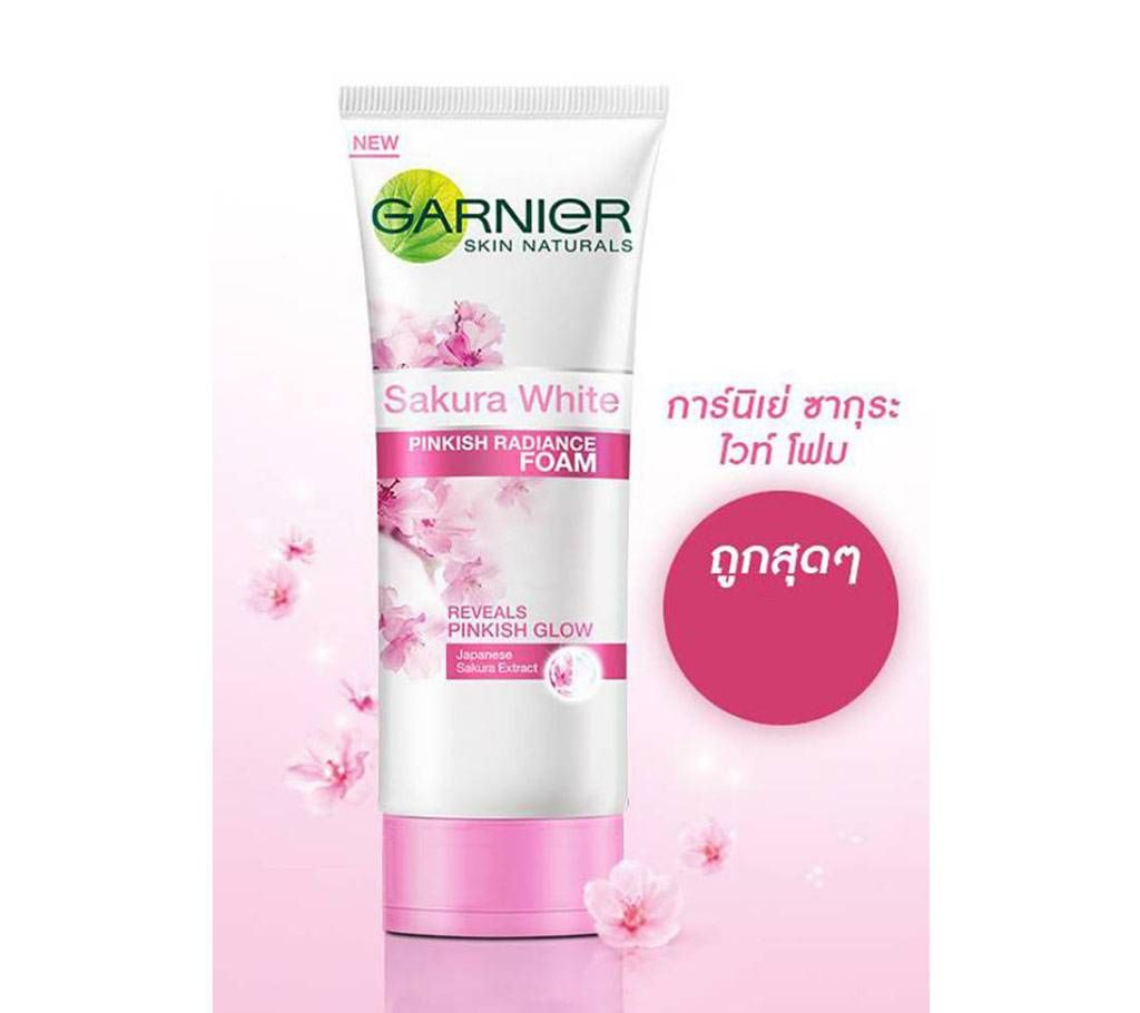 Garnier Skin Naturals Sakura White Pinkish Radiance Foam, 100 ml, Indonesia