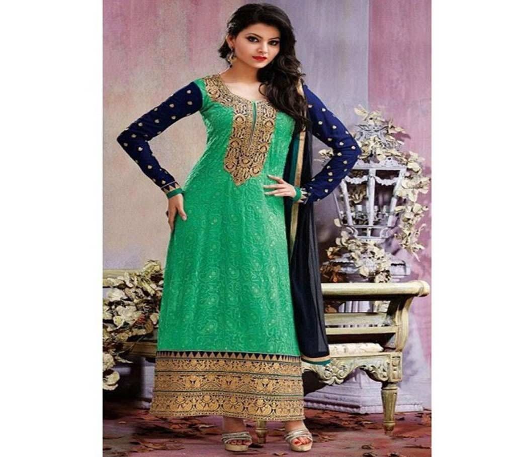 unstiched block printed cotton replica three pcs salwar kameez seblock-371