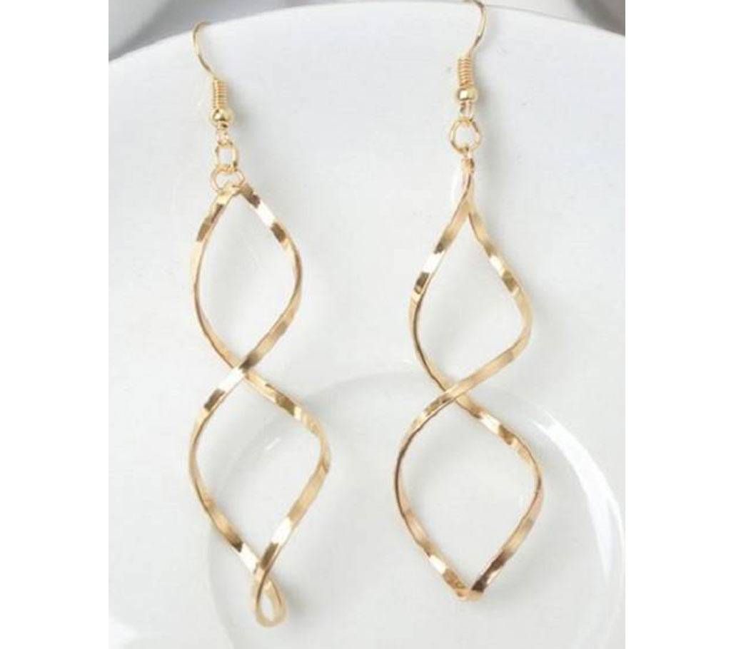 Double Loop Wave Dangle Earrings