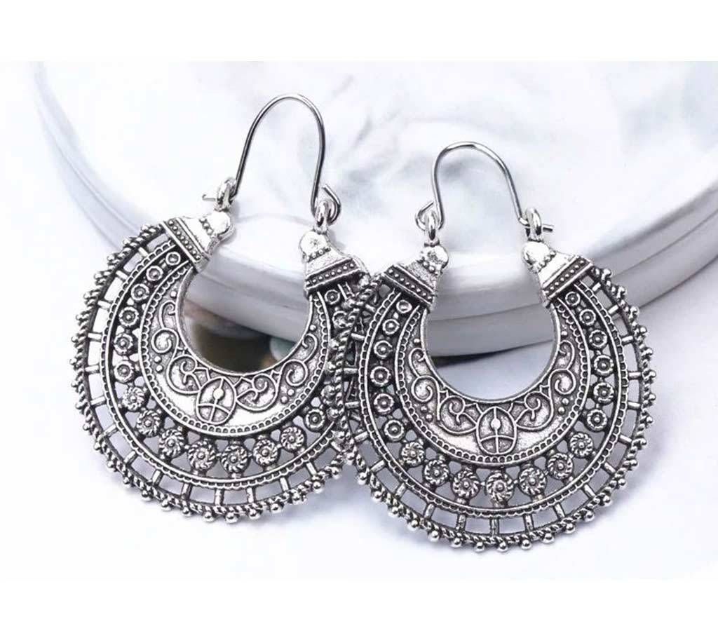 Ancient Tibetan Filigree Flower Ornate Earring