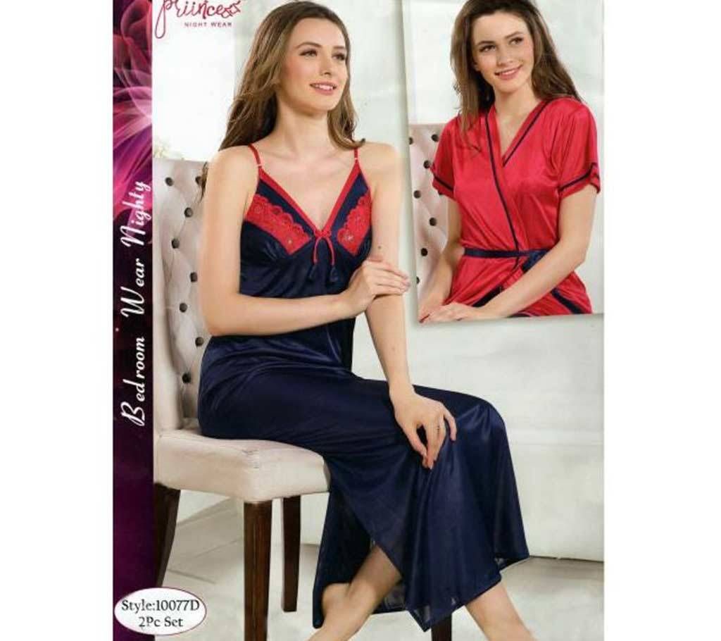 Fashionable Two Part Nighty-10077 D