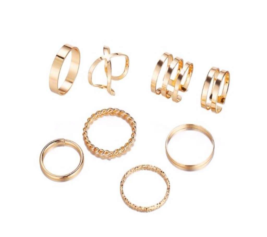 8 Pcs/Set Geometric Round Knuckle Rings Set For Women