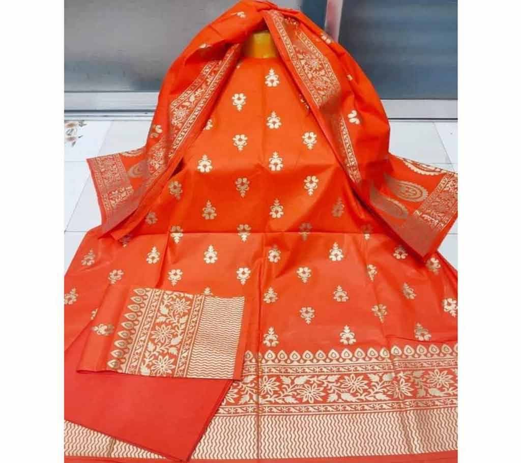 Unstitched Screen Print Voile Three Piece 
