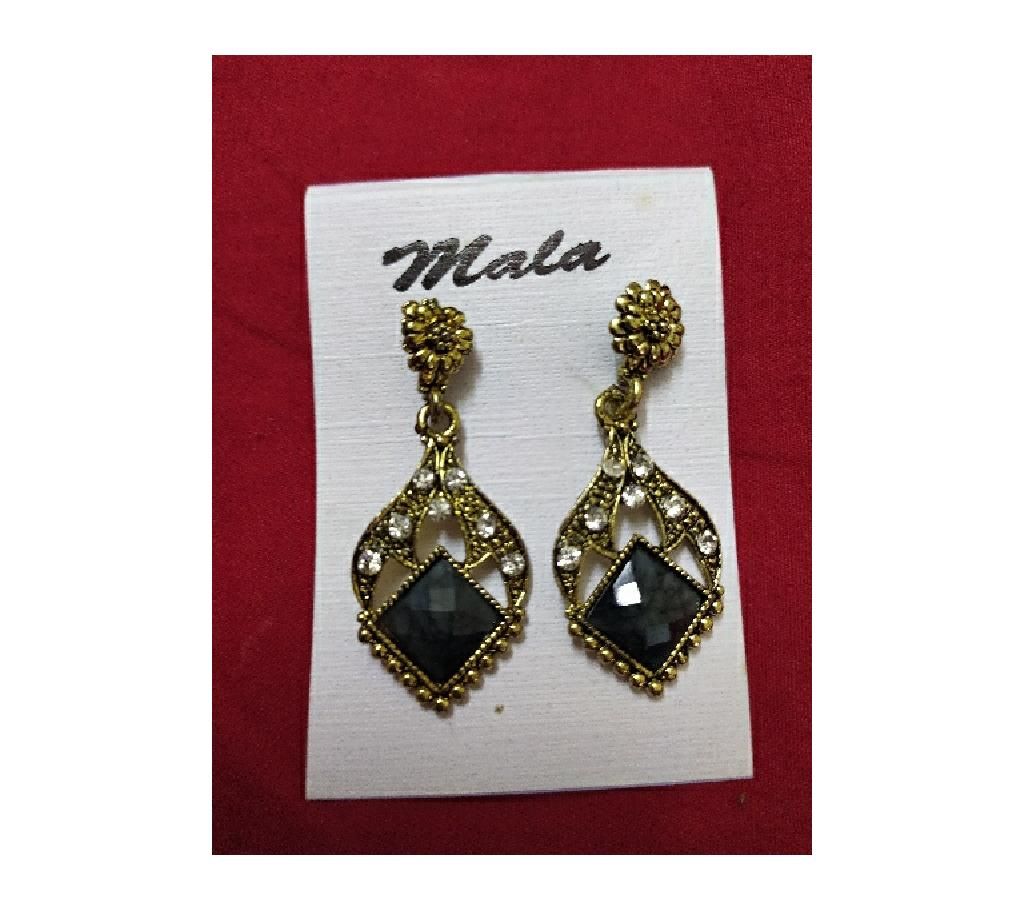 Black Color Stone Ear Tops For Women