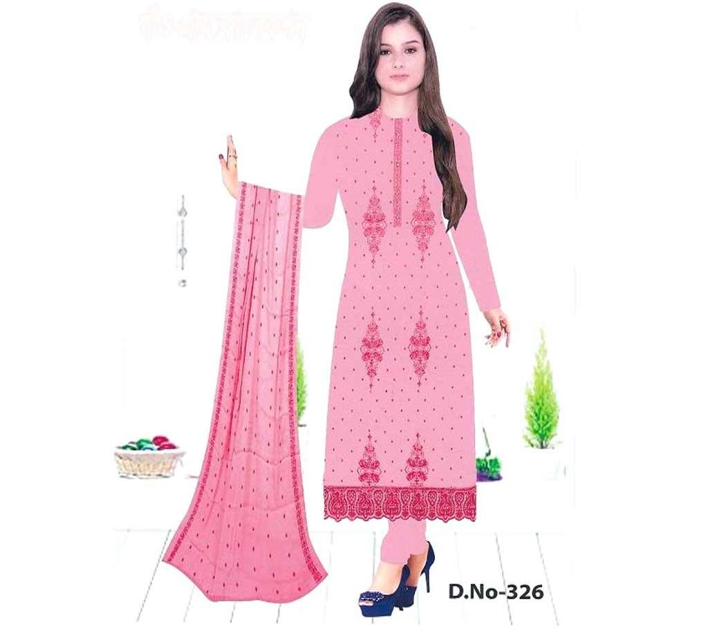 Unstitched Salowar Kamiz  AC cotton cloth Pink 