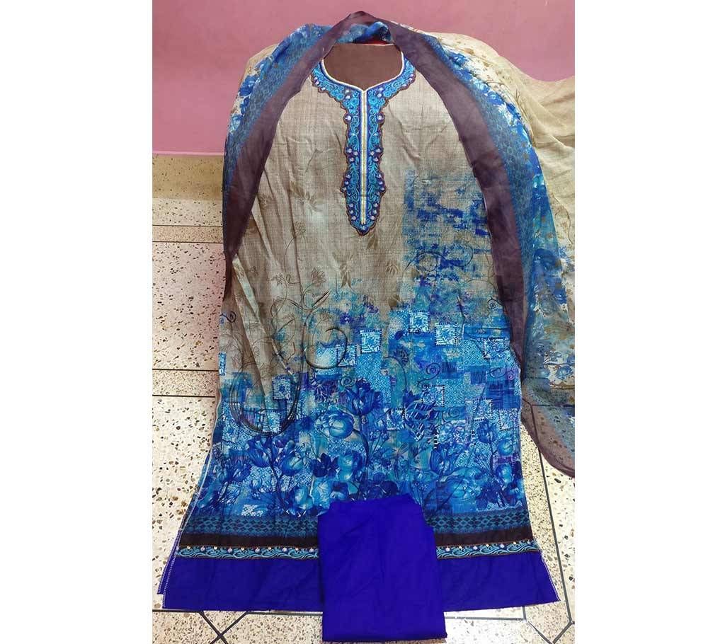 Unstitched Embroidery Georgette Three Pcs