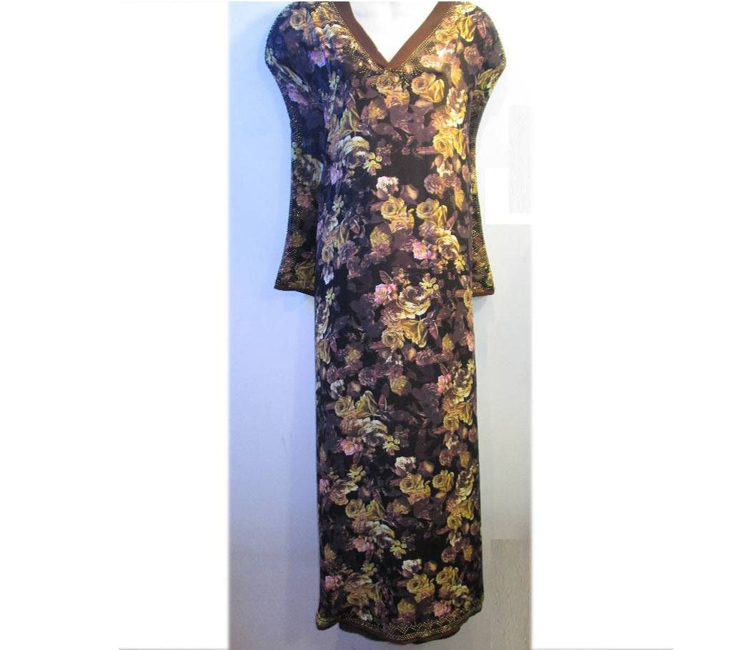 Ladies Diamond Georgette Print Kaftan Borka