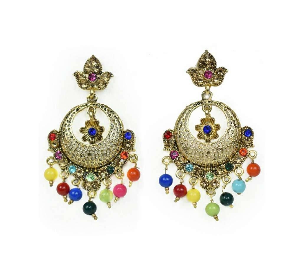 Multicolor Pearl Gold Plated Earrings
