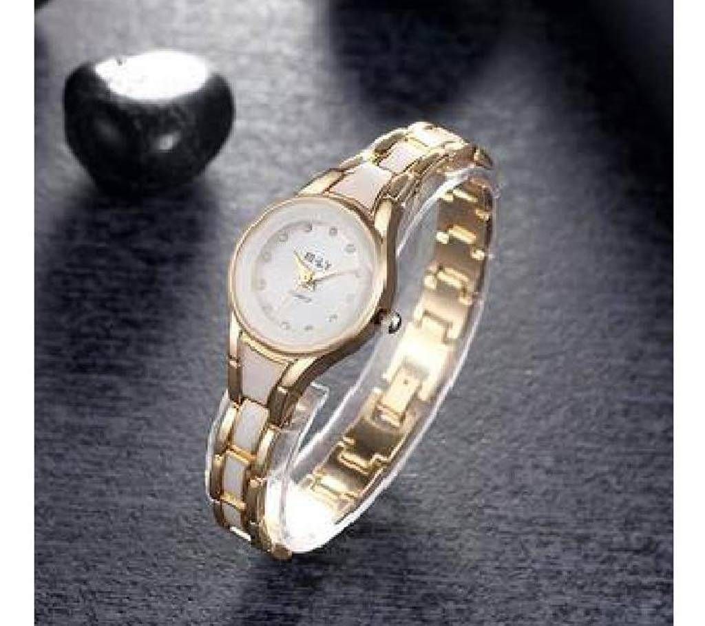 IE-LY Stainless Steel Analog Watch for Women- White