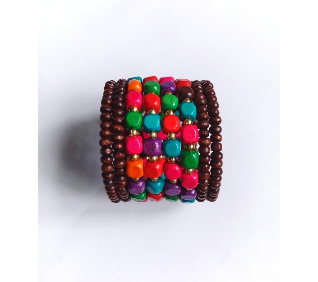 Multicolored Wooden Beads Churi