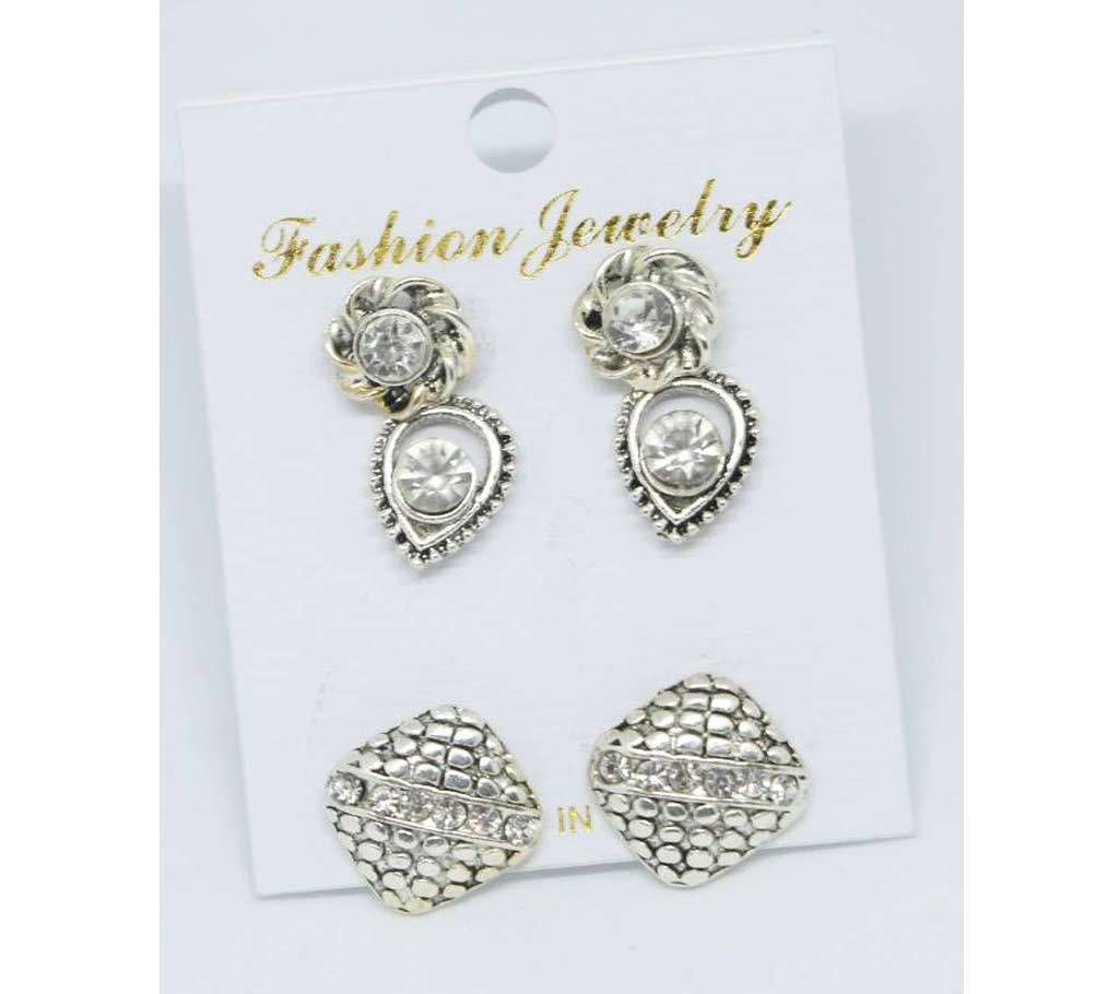 2 in 1 Silver Earring Set 