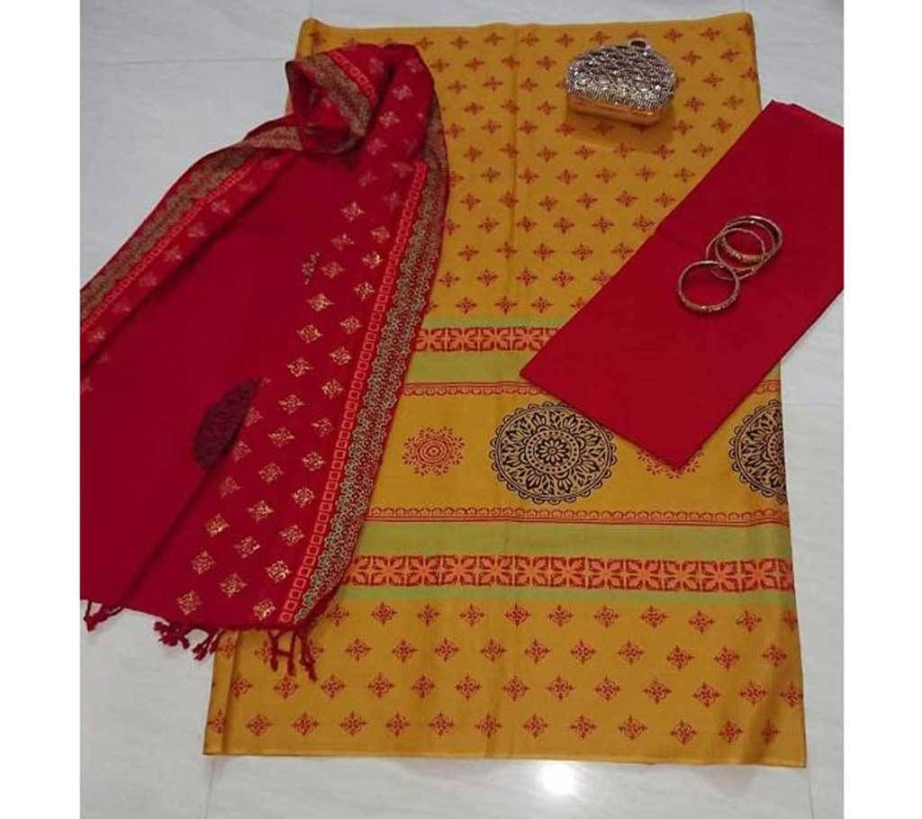 Unstitched Cotton Tat Block  Salwar Kameez