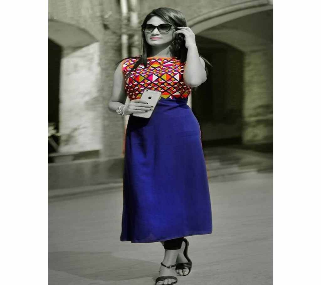 un-stitched blue georgette salwar kameez-385
